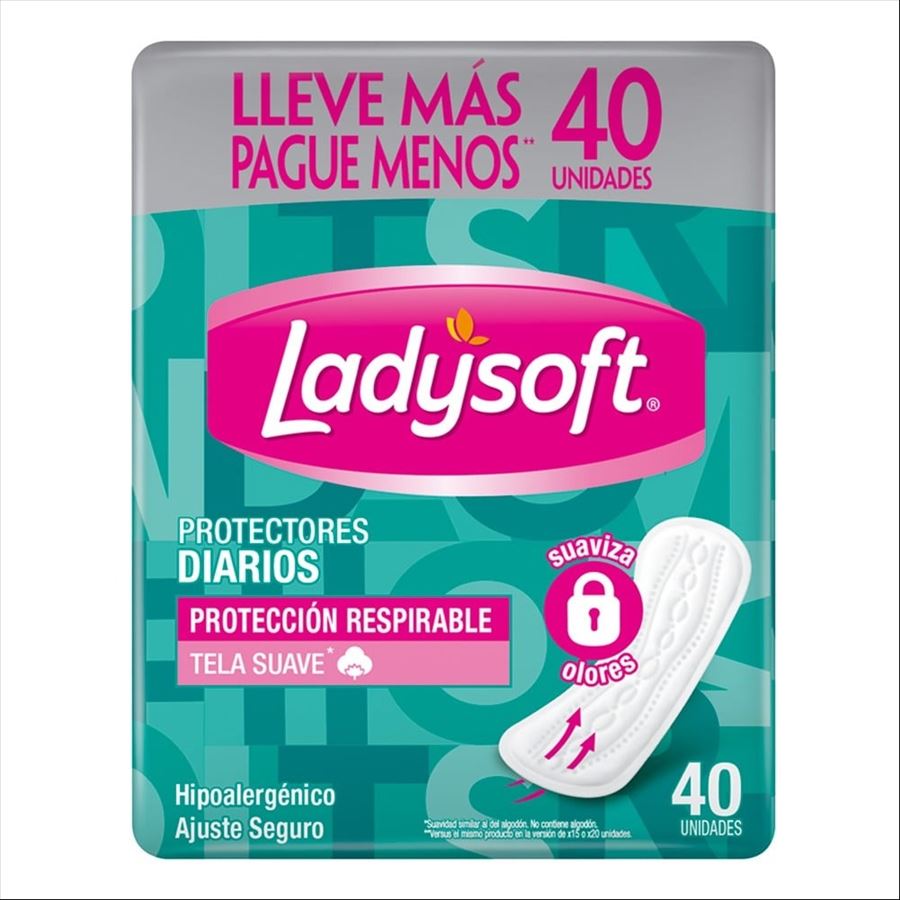 Ladysoft Protector Diario Respirable X 40 (caja X 24) - 9571