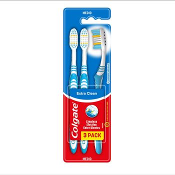 Cepillo Dental Colgate Extra Clean X 3 Unidades