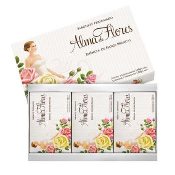 Estuche Alma De Flores Flores Blancas X 3 Jabones