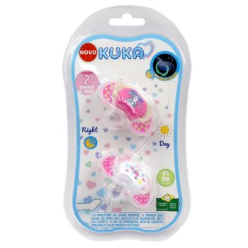 Kuka Pack 2 Chupetes Dia Y Noche T.2 Rosado 2097