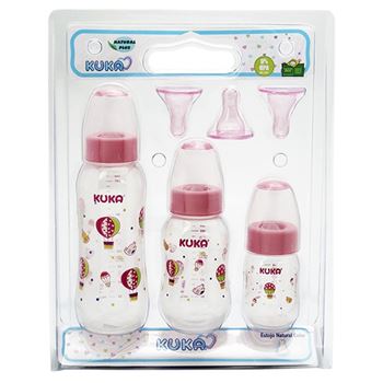 Kuka Set Mamadera Natural Plus X 3 Rosa 83167