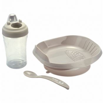 Kuka Kit Alimentacion (plato + Vaso + Cubierto) Beige 87020