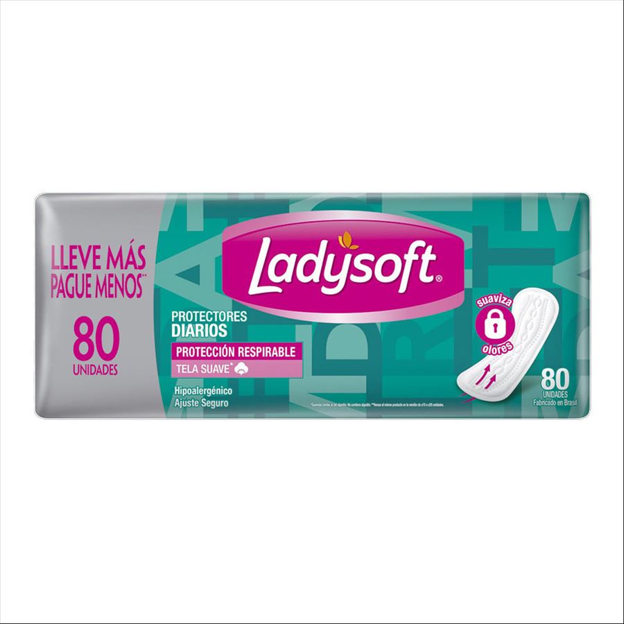Ladysoft Protector Diario Respirable X 80 (caja X 12) -9572