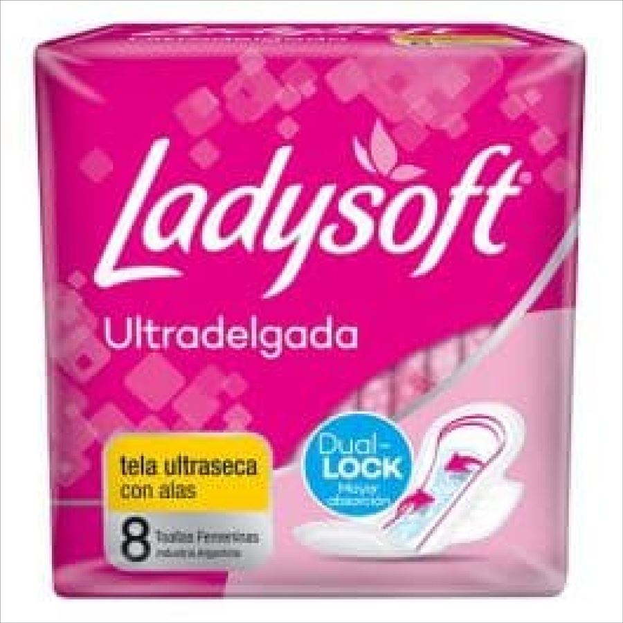 Ladysoft Toalla Ultradelgada X 8 - Ultraseca (caja X 40)