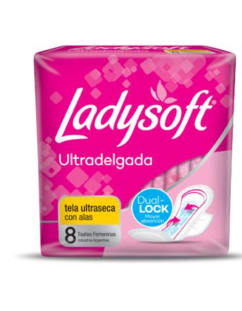 Ladysoft Toalla Ultradelgada X 8 - Suave(caja X 40)