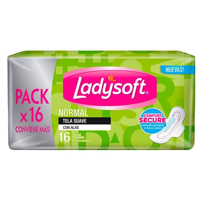 Ladysoft Toalla Normal C/alas X 16 (caja X 18) - 9875