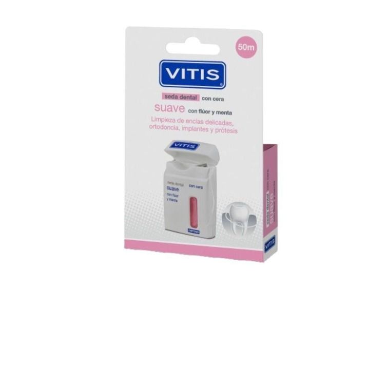 Vitis Seda Dental Con Cera Suave Con Fluor Y Menta 50 Mt