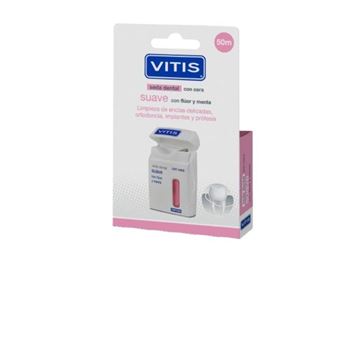 Vitis Seda Dental Con Cera Suave Con Fluor Y Menta 50 Mt