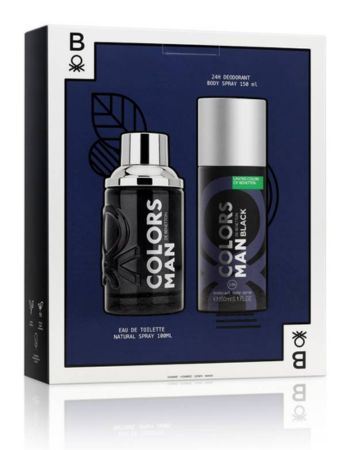 Estuche Benetton Black Men (edt 100 Ml + Desod 150 Ml)